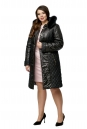 Женское пальто из текстиля с капюшоном, отделка песец 8010017
