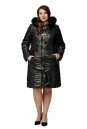 Женское пальто из текстиля с капюшоном, отделка песец 8010017-2