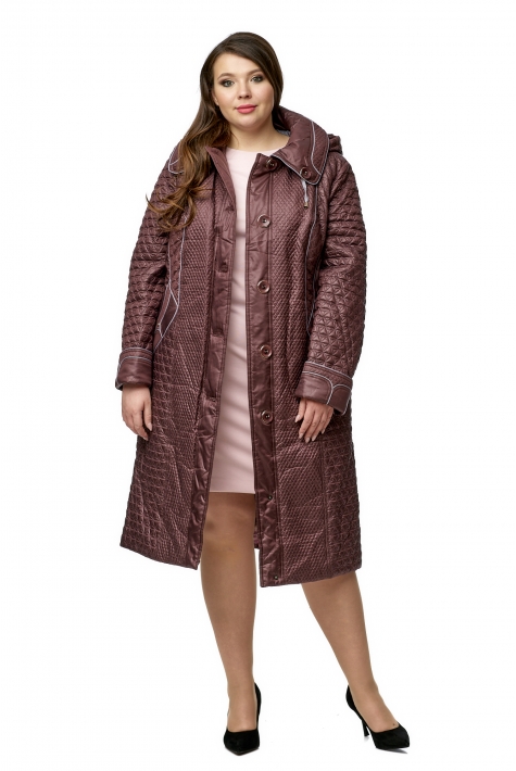 Женское пальто из текстиля с капюшоном 8010428