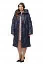 Женское пальто из текстиля с капюшоном, отделка песец 8010429-2