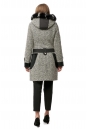 Женское пальто из текстиля с капюшоном, отделка песец 8012233-3