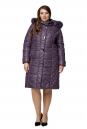 Женское пальто из текстиля с капюшоном, отделка песец 8012618
