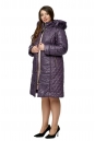 Женское пальто из текстиля с капюшоном, отделка песец 8012618-2