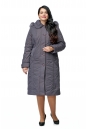 Женское пальто из текстиля с капюшоном, отделка песец 8012629