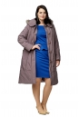 Женское пальто из текстиля с капюшоном, отделка песец 8012652-2