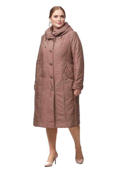 Женское пальто из текстиля с капюшоном 8012654