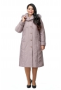 Женское пальто из текстиля с капюшоном, отделка песец 8012657