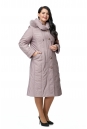 Женское пальто из текстиля с капюшоном, отделка песец 8012657-2