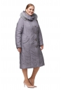 Женское пальто из текстиля с капюшоном, отделка песец 8012659