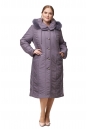 Женское пальто из текстиля с капюшоном, отделка песец 8012660-2
