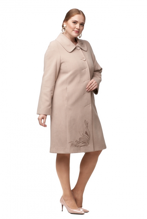 Женское пальто из текстиля с воротником 8012732