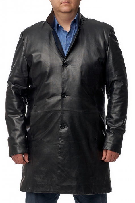 Мужская кожаная куртка из натуральной кожи с воротником 8014317
