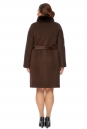 Женское пальто из текстиля с воротником, отделка песец 8016402-2