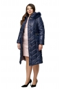Женское пальто из текстиля с капюшоном, отделка песец 8016437