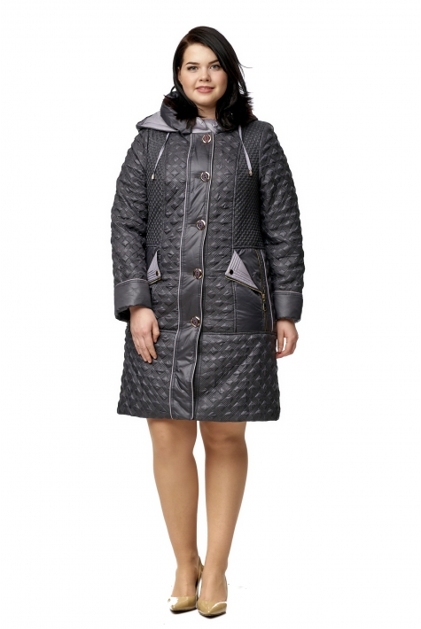 Женское пальто из текстиля с капюшоном 8017300