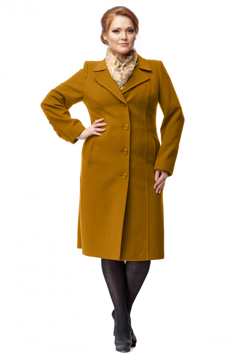 Женское пальто из текстиля с воротником 8019907