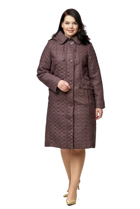 Женское пальто из текстиля с капюшоном 8020456