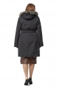 Женское пальто из текстиля с капюшоном, отделка лиса 8020918-3