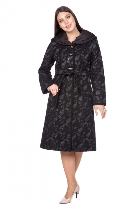 Женское пальто из текстиля с капюшоном 8021792